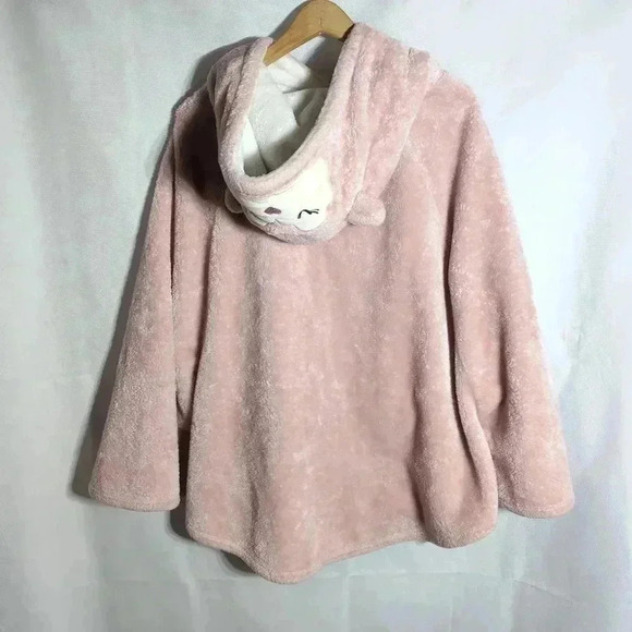Cozy Critter Adorable Pink Lamb Hoodie One Size - Picture 3 of 6
